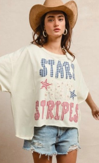 Stars + Stripes Patchwork Top