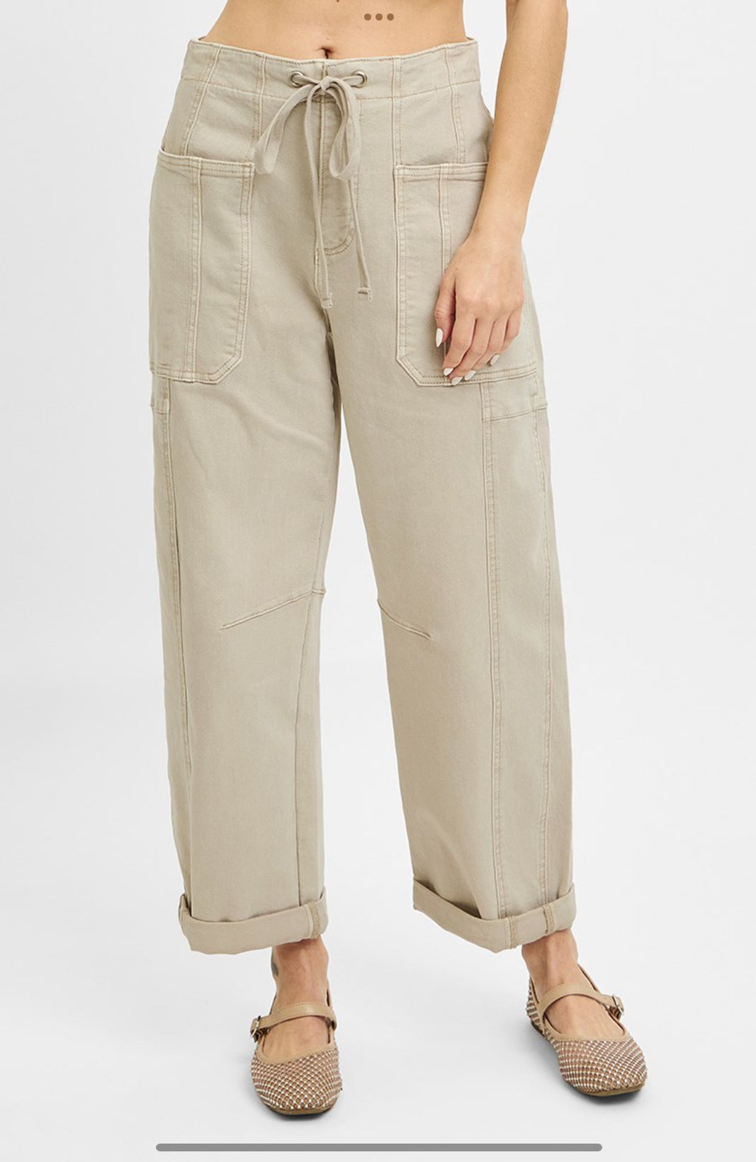 Almond Crop Barrel Denim