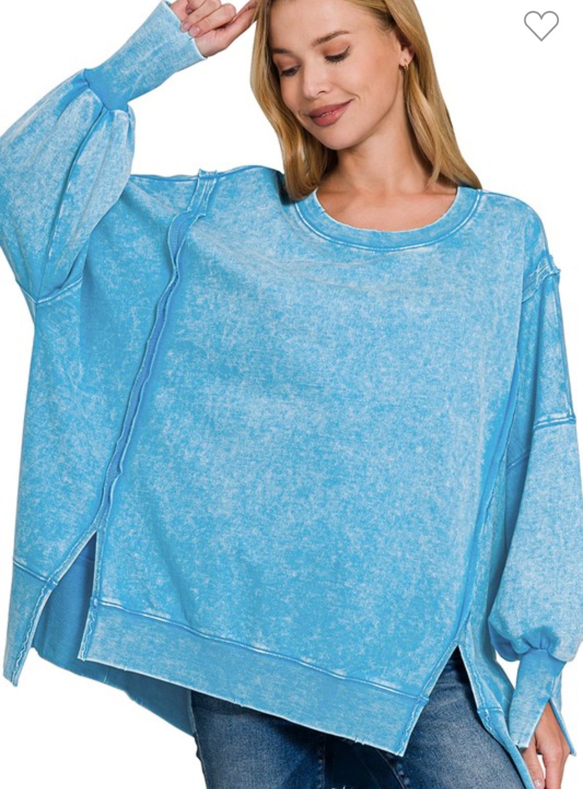 Exposed Hem Terry Sweatshirt