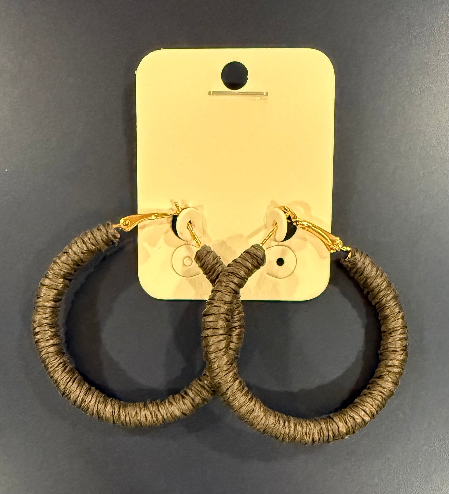 Black Raffia Hoop Earrings