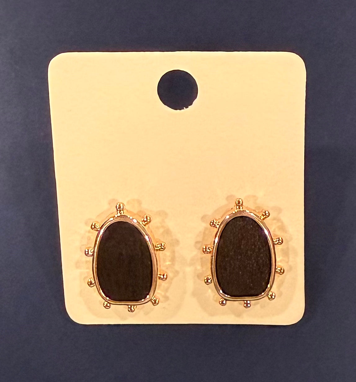 Black + Gold Geometric Earrings