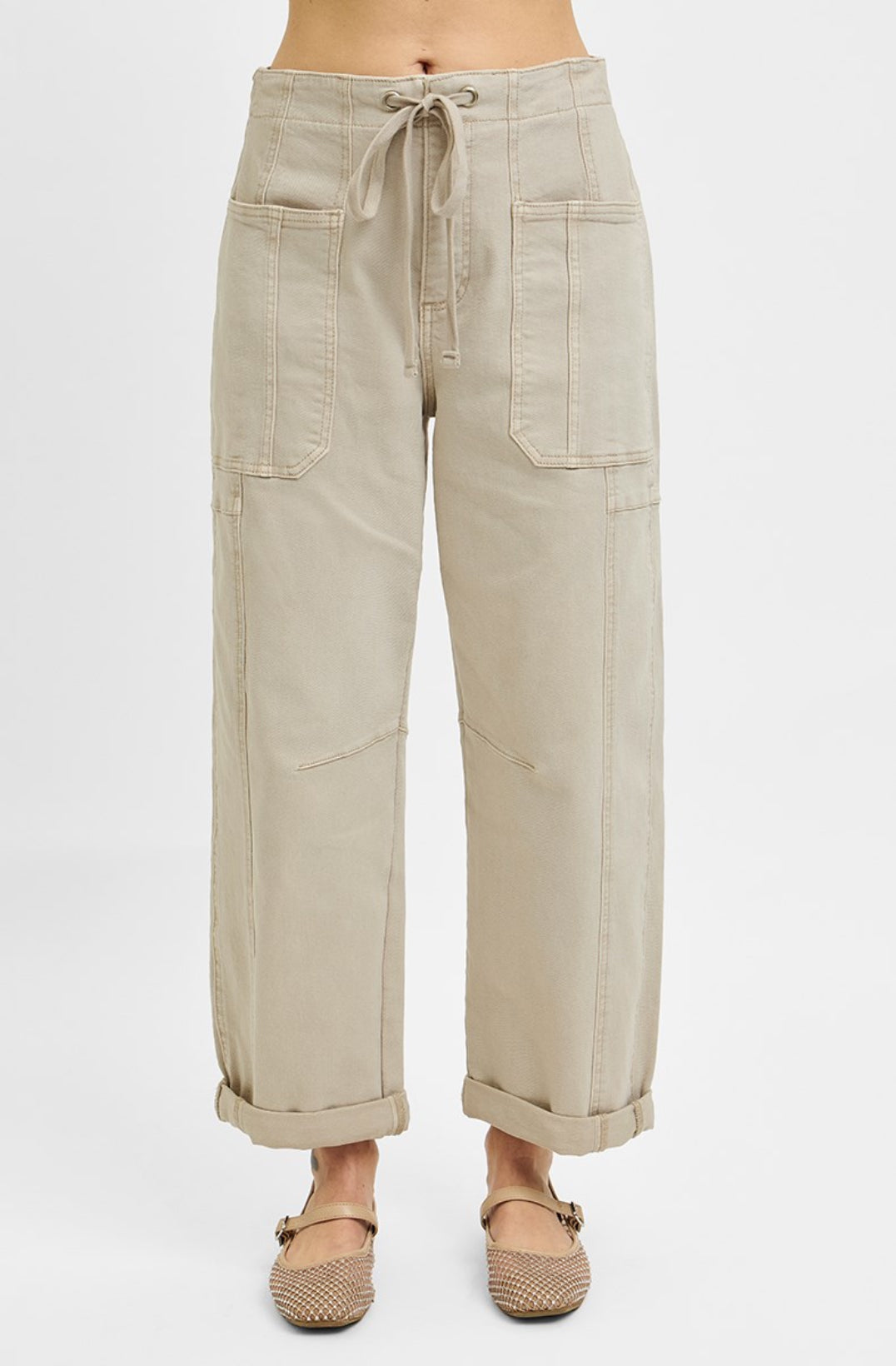 Almond Crop Barrel Denim