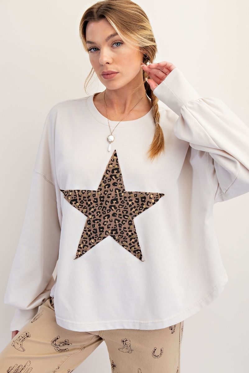 Leopard Star Patch Top