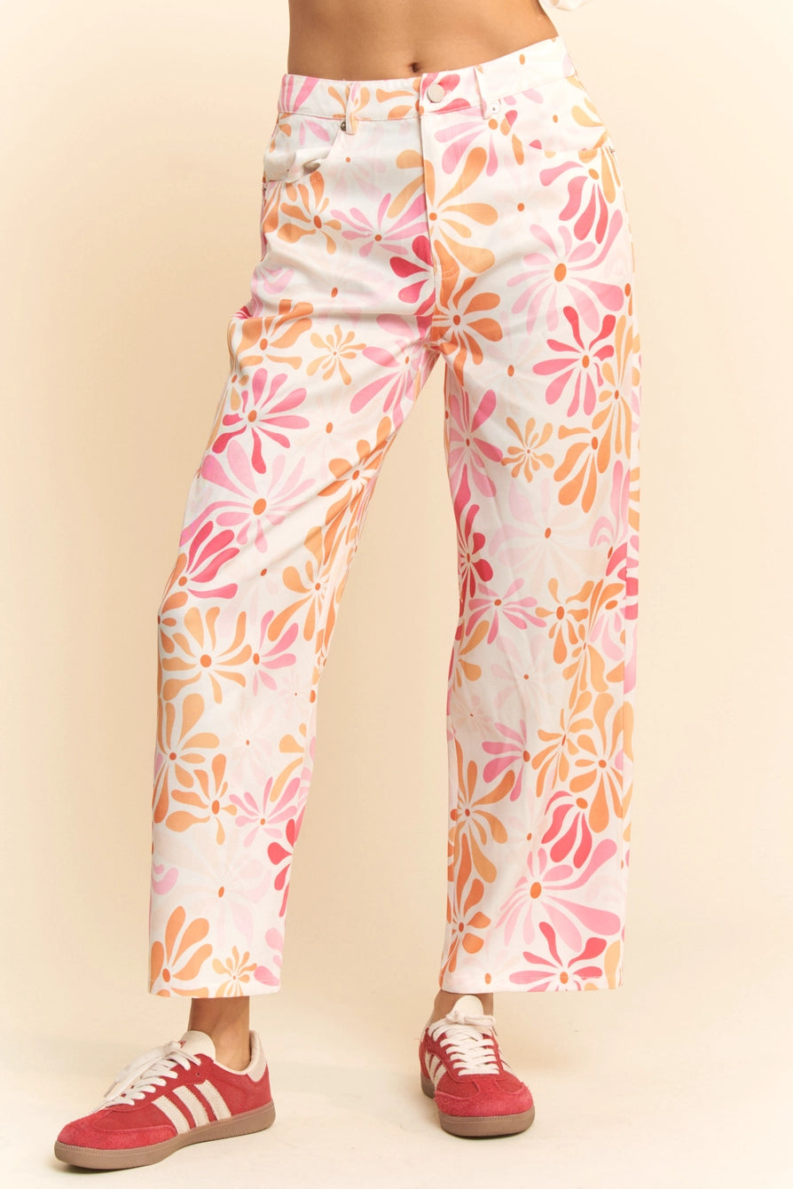 Pink Floral Pants