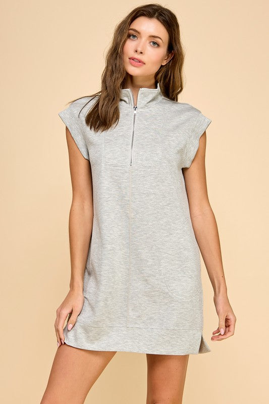 Grace Cap Sleeve Quarter Zip Dress