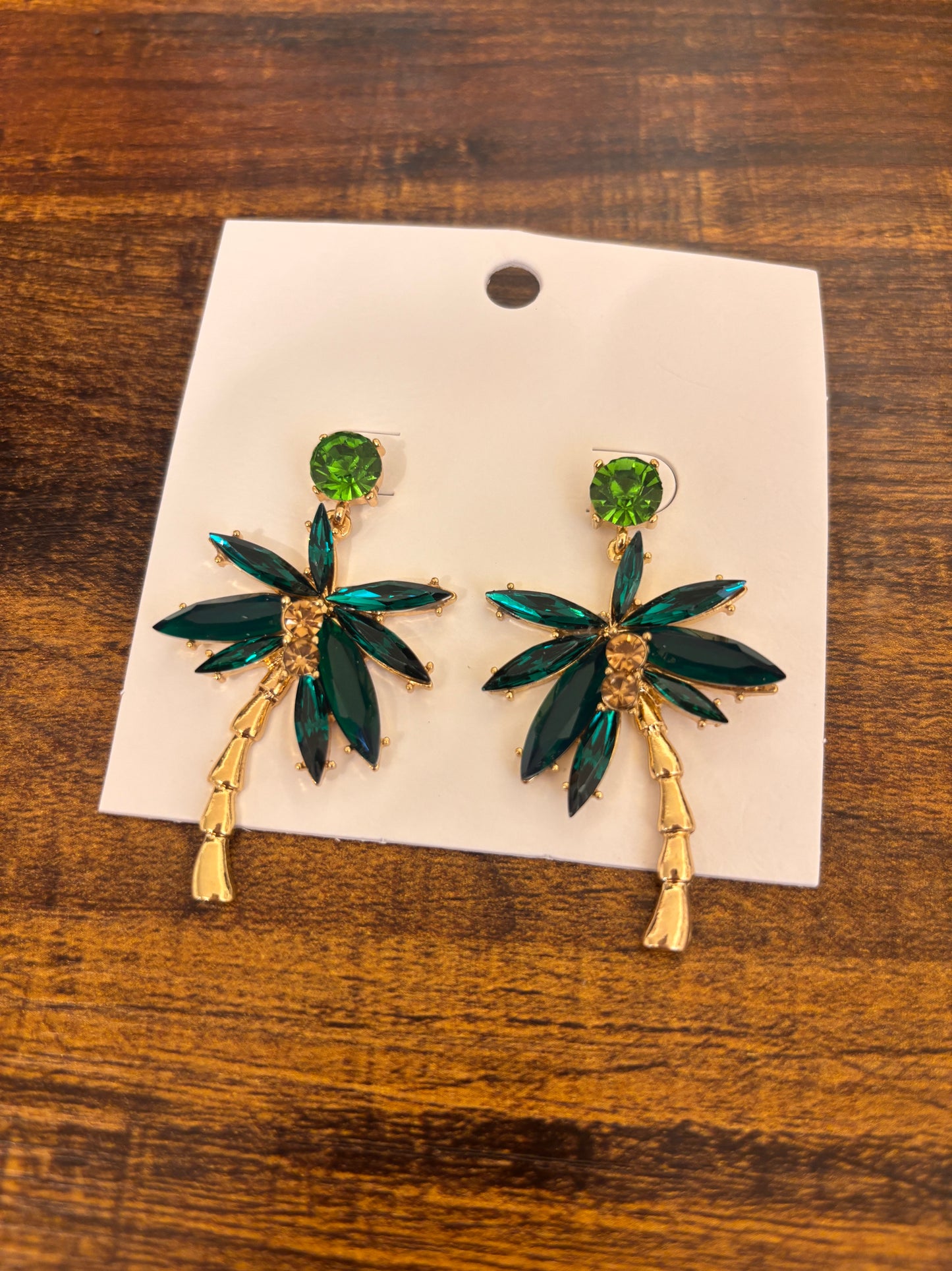 Jeweled Palm Tree Earrings