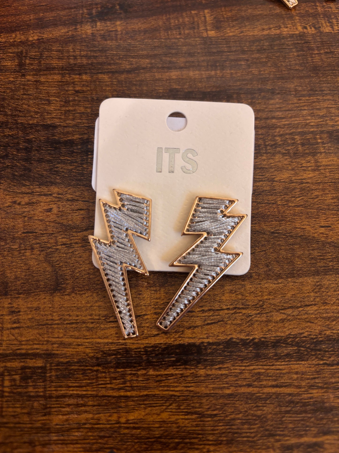 Lightening Bolt Earrings - Grey