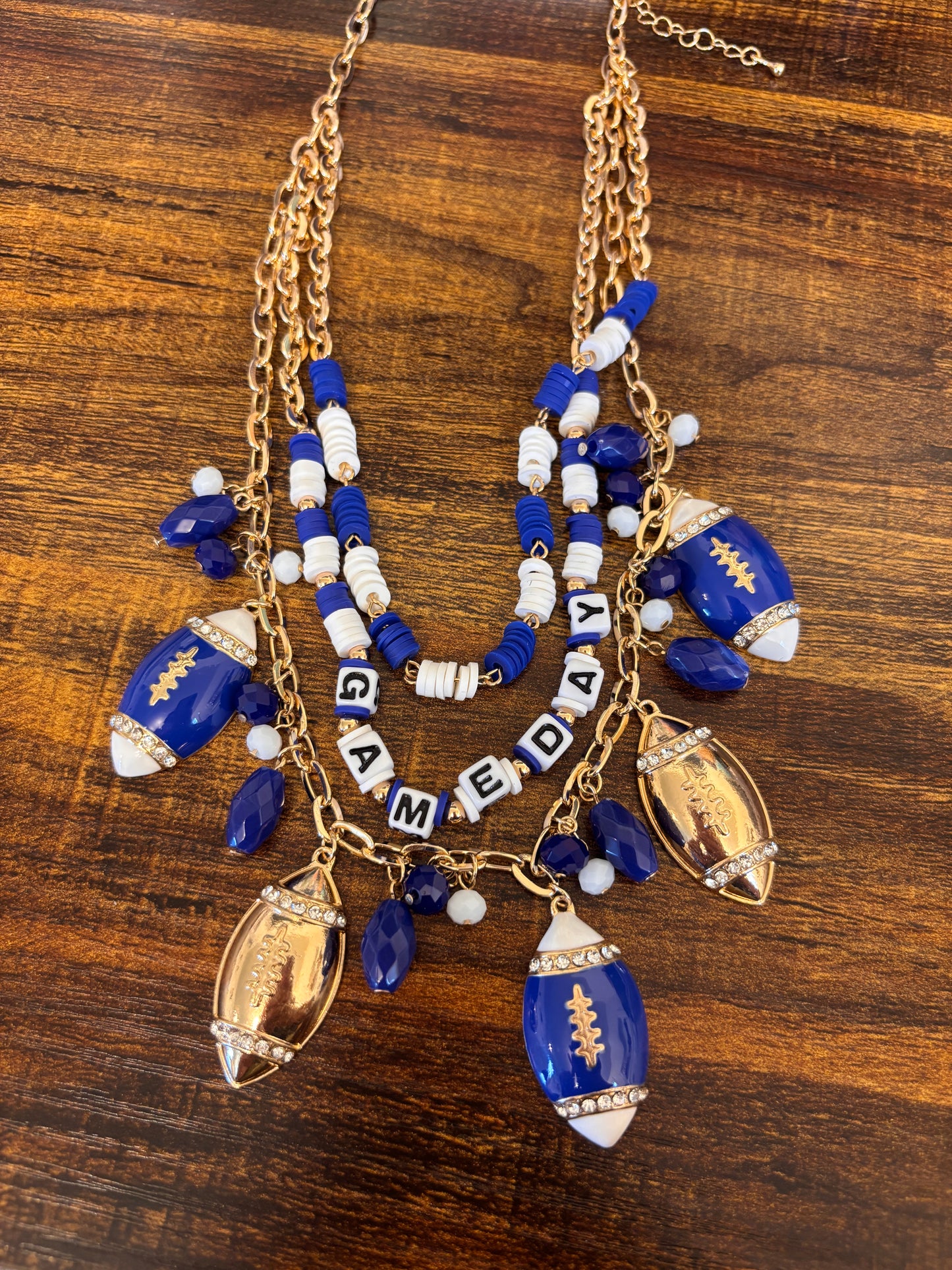 Blue + White Gameday Layered Necklace