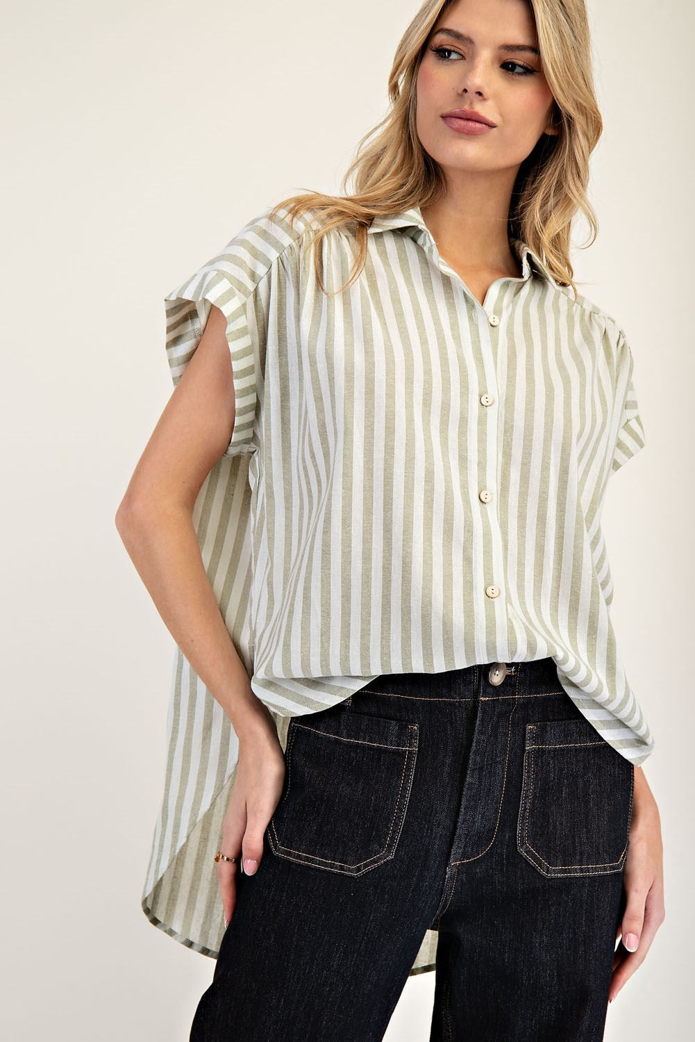 Striped Short Sleeve Top