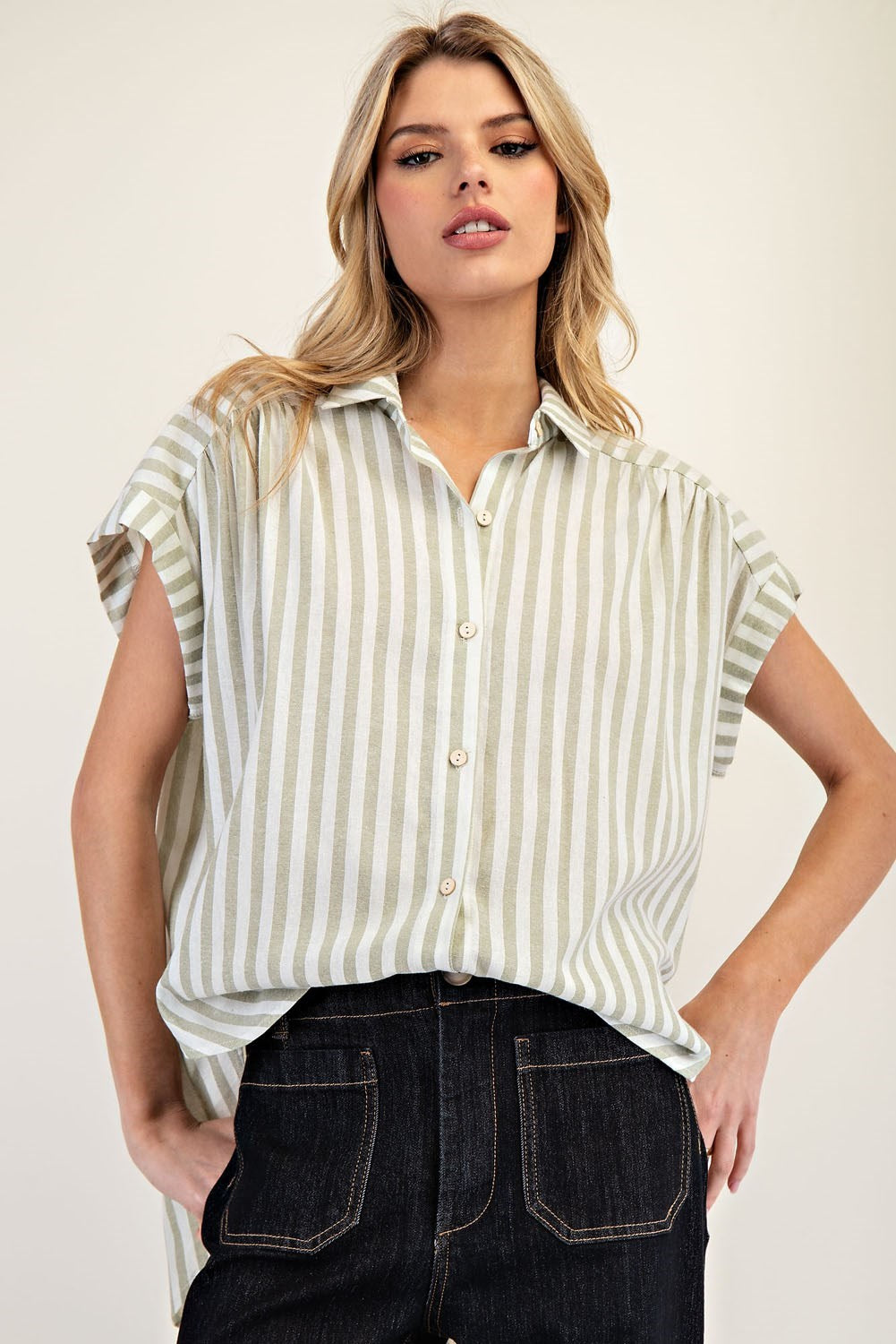 Striped Short Sleeve Top