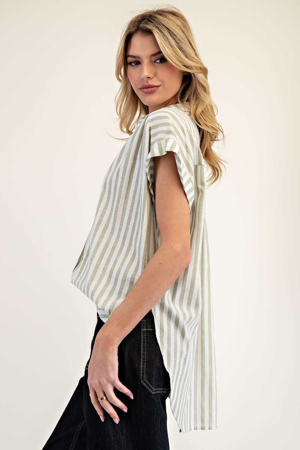 Striped Short Sleeve Top