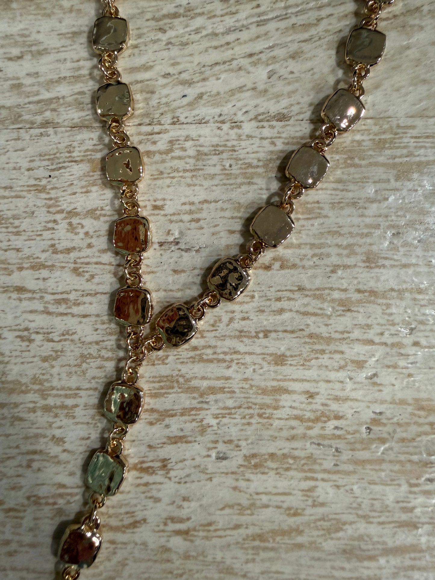 Hammered Gold “Y” Necklace