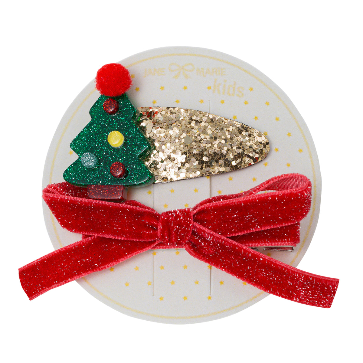 Kids Christmas Tree + Bow Clip