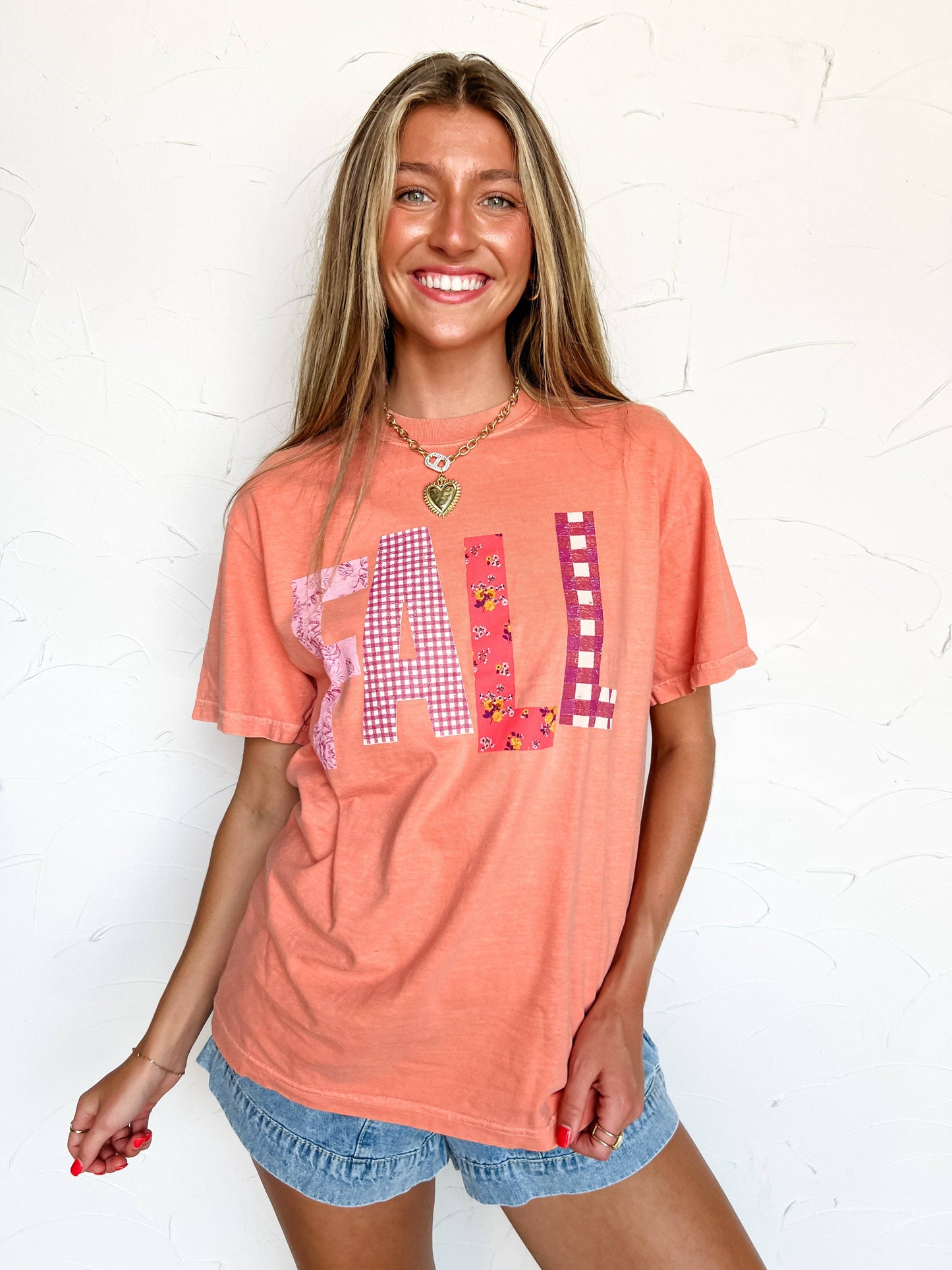Fall Printed Patchwork Tee