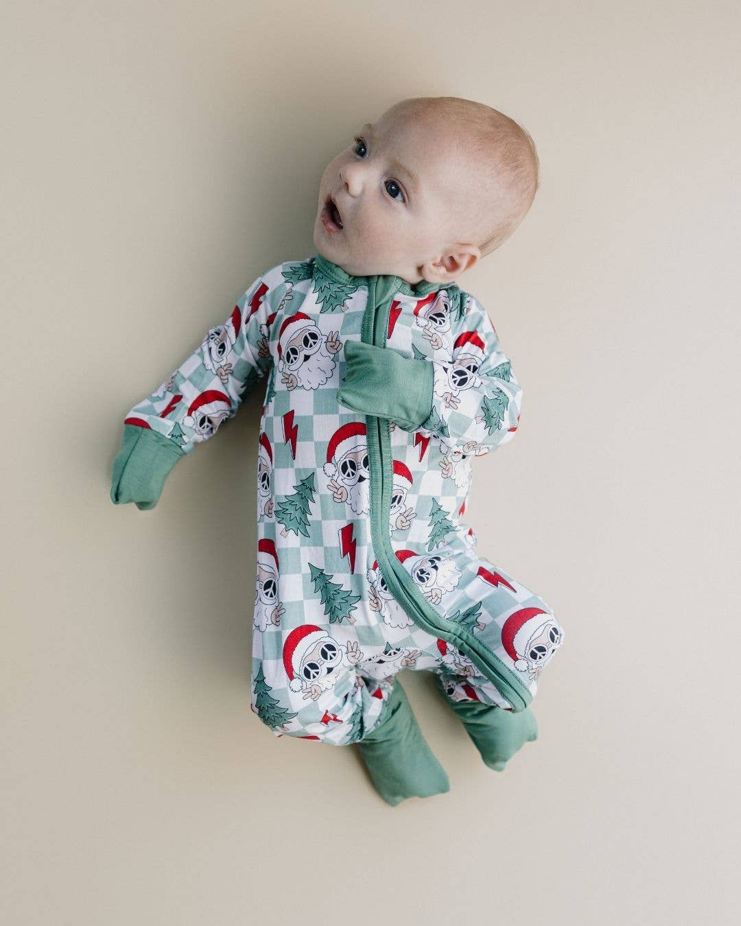 Checkered Peace Santa Bamboo Jammies
