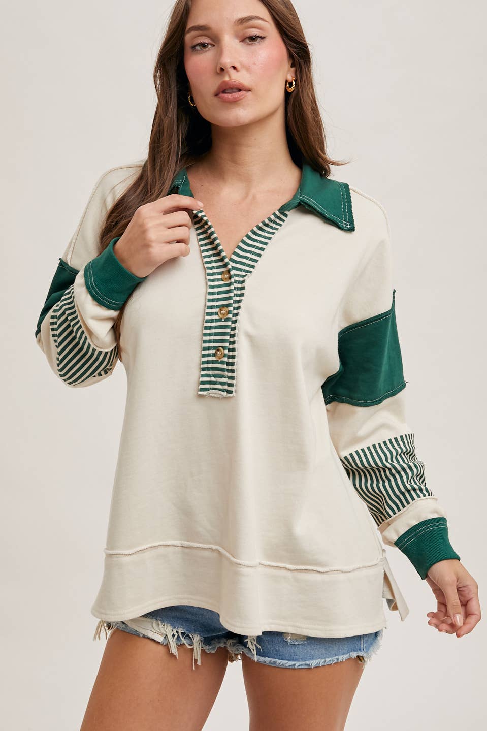 Pumpkin Spice Collar Knit Top