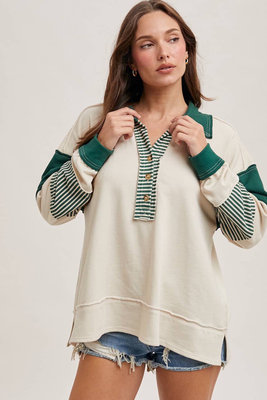 Pumpkin Spice Collar Knit Top