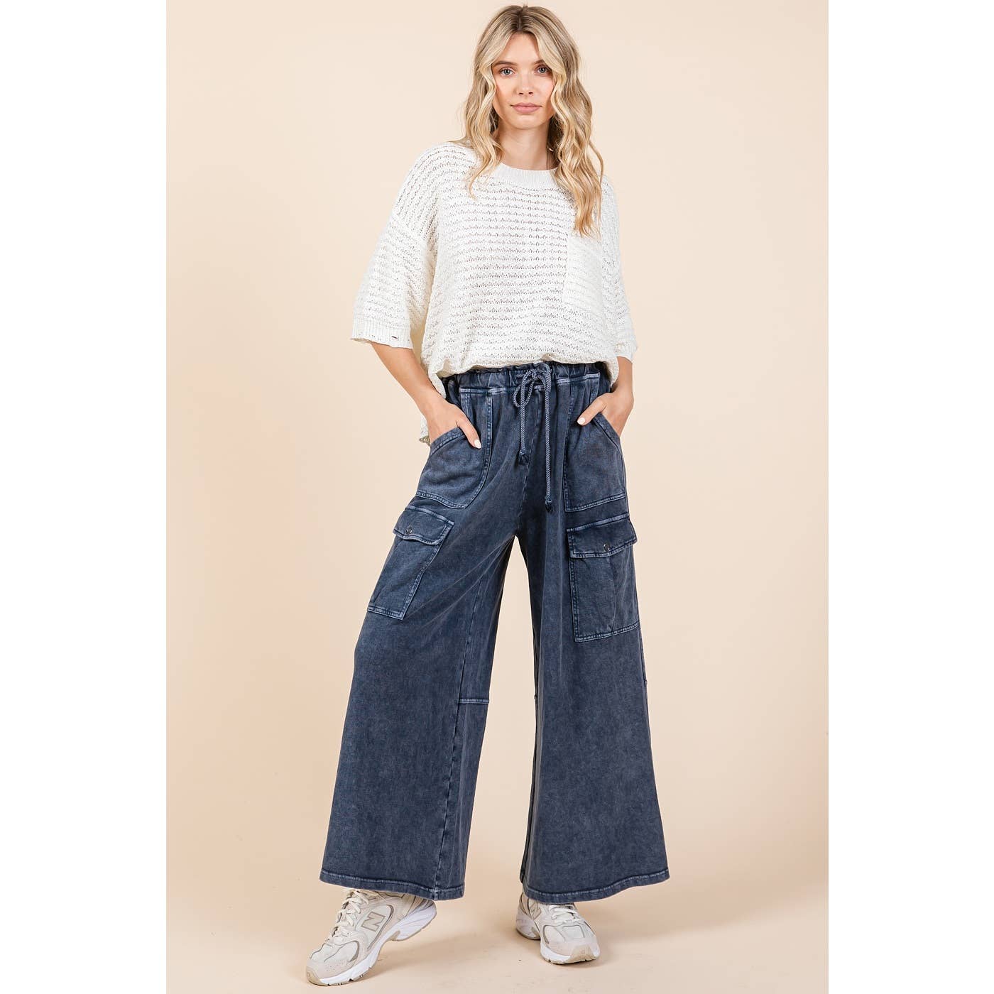 French Terry Knit Cargo Pants