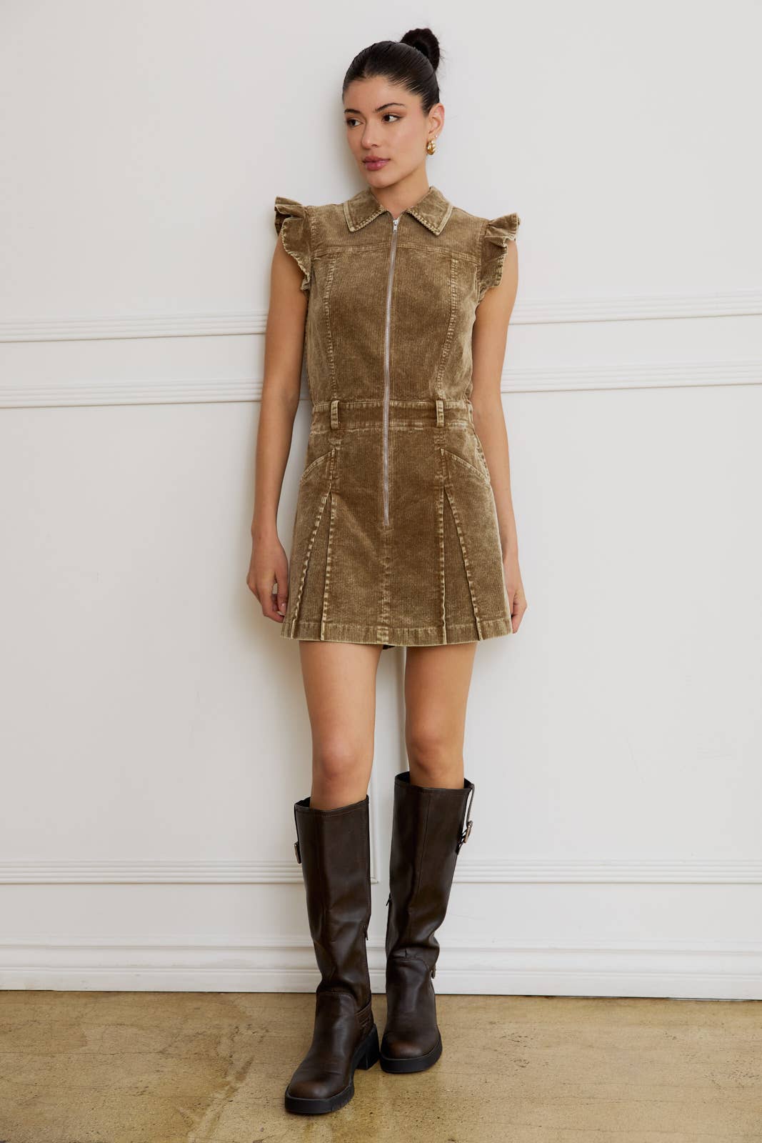 Fall For Me Corduroy Skort Romper