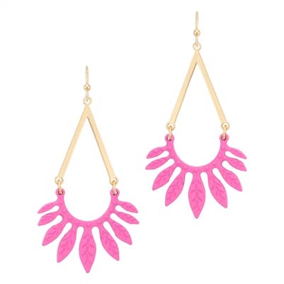 Pink Leaf Earring