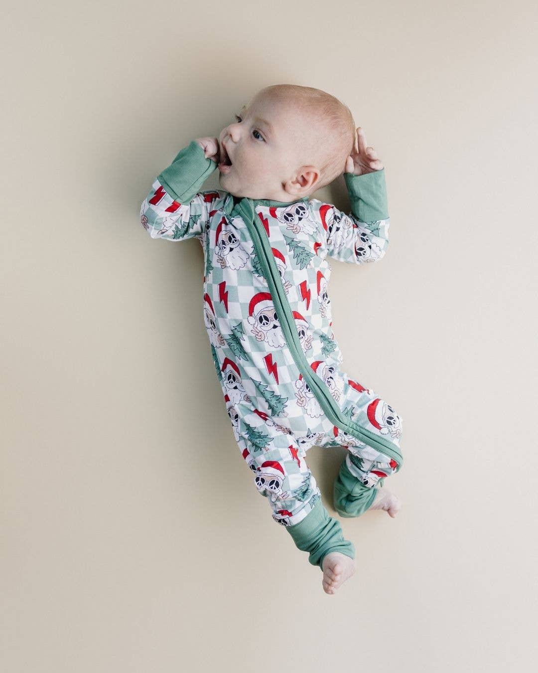 Checkered Peace Santa Bamboo Jammies