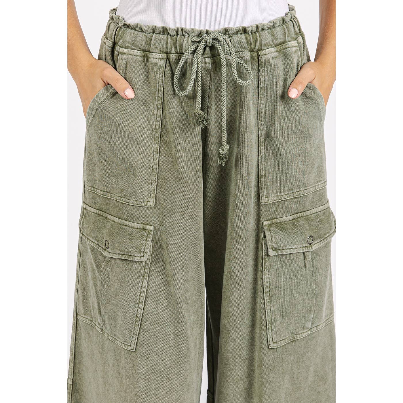 French Terry Knit Cargo Pants