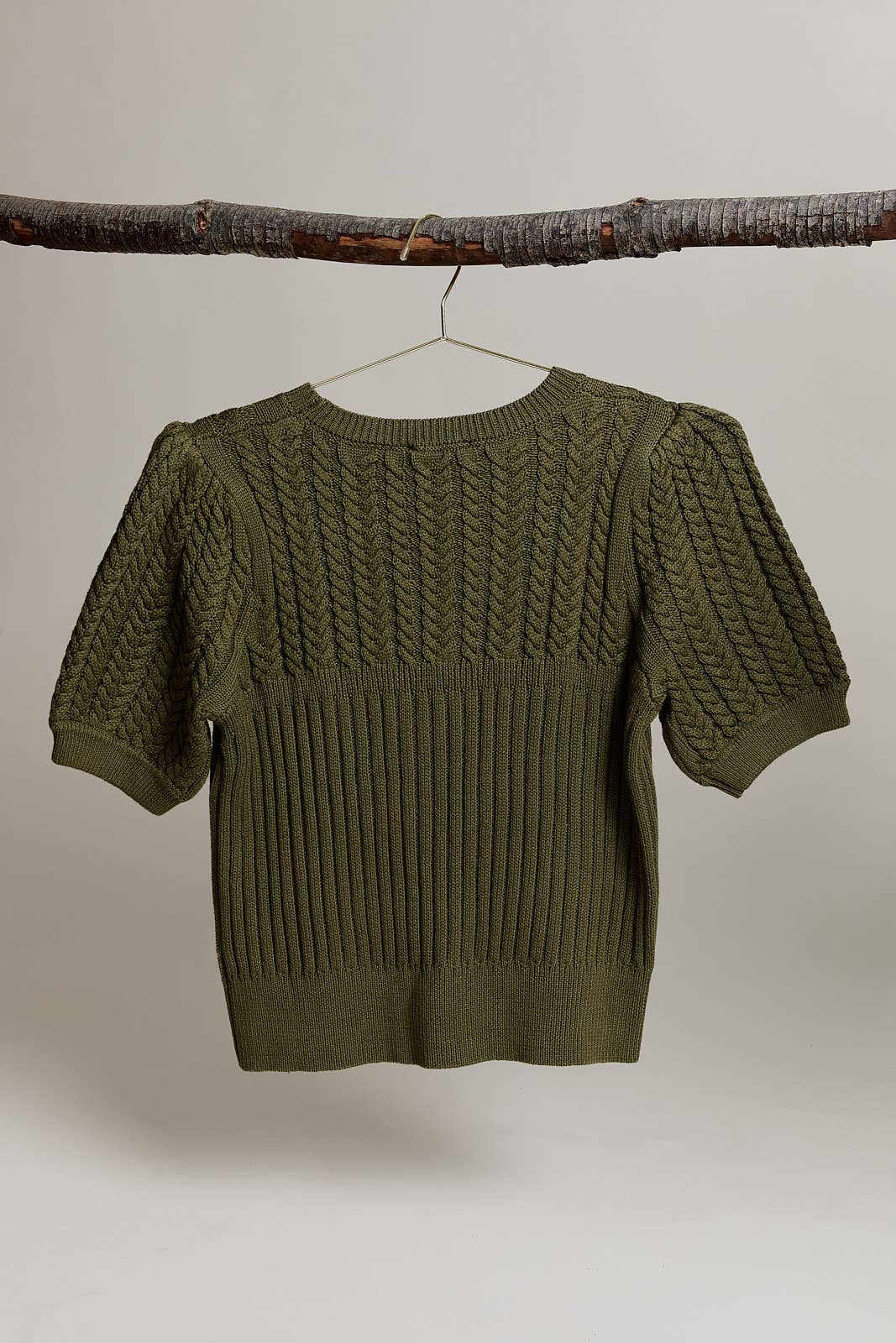 Fall Mood Olive Cable Sweater
