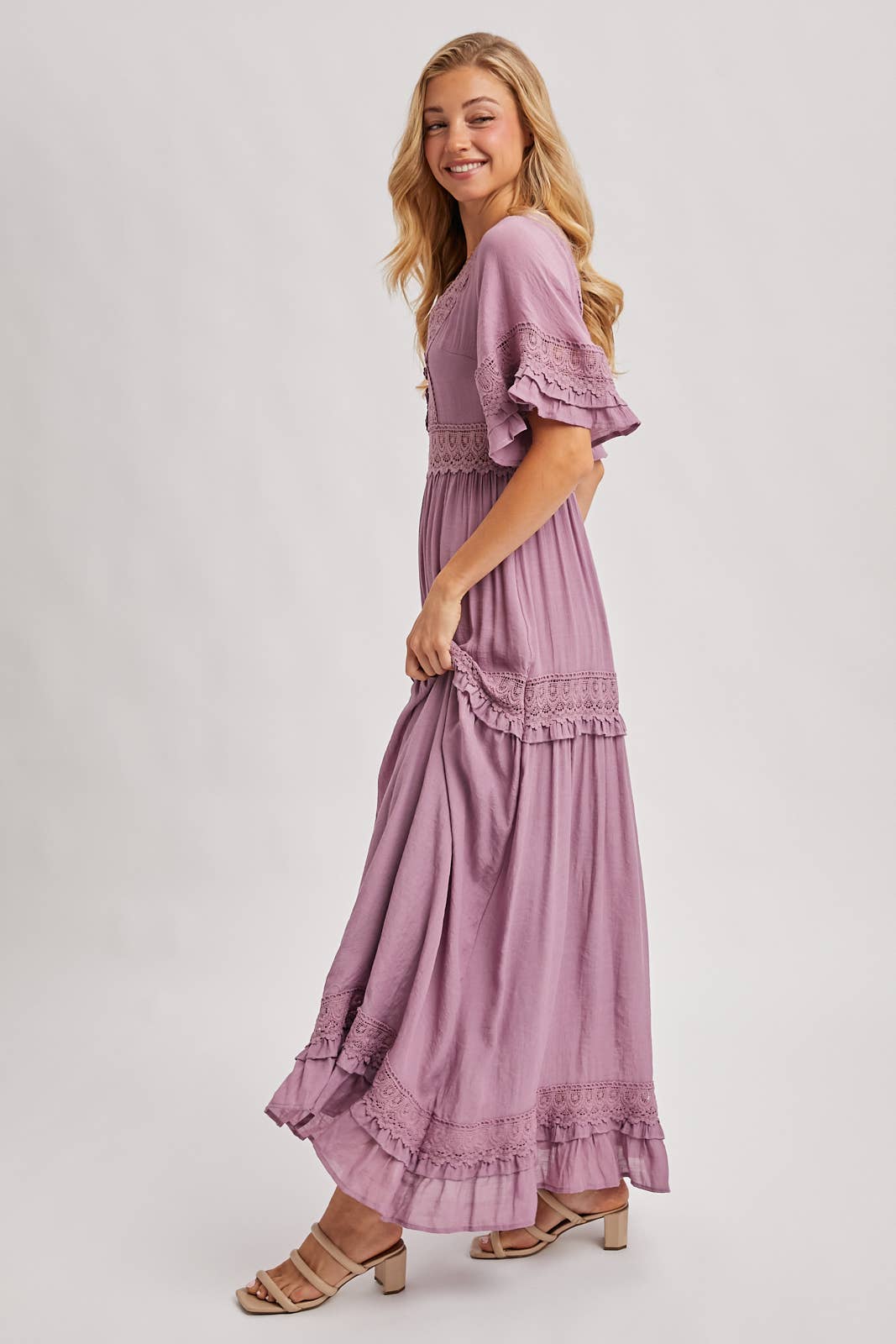 Olive Dreams Lace Maxi