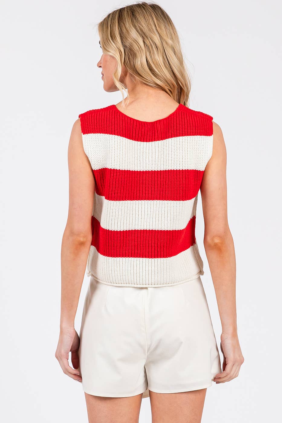 Go Team Striped Sweater Tank