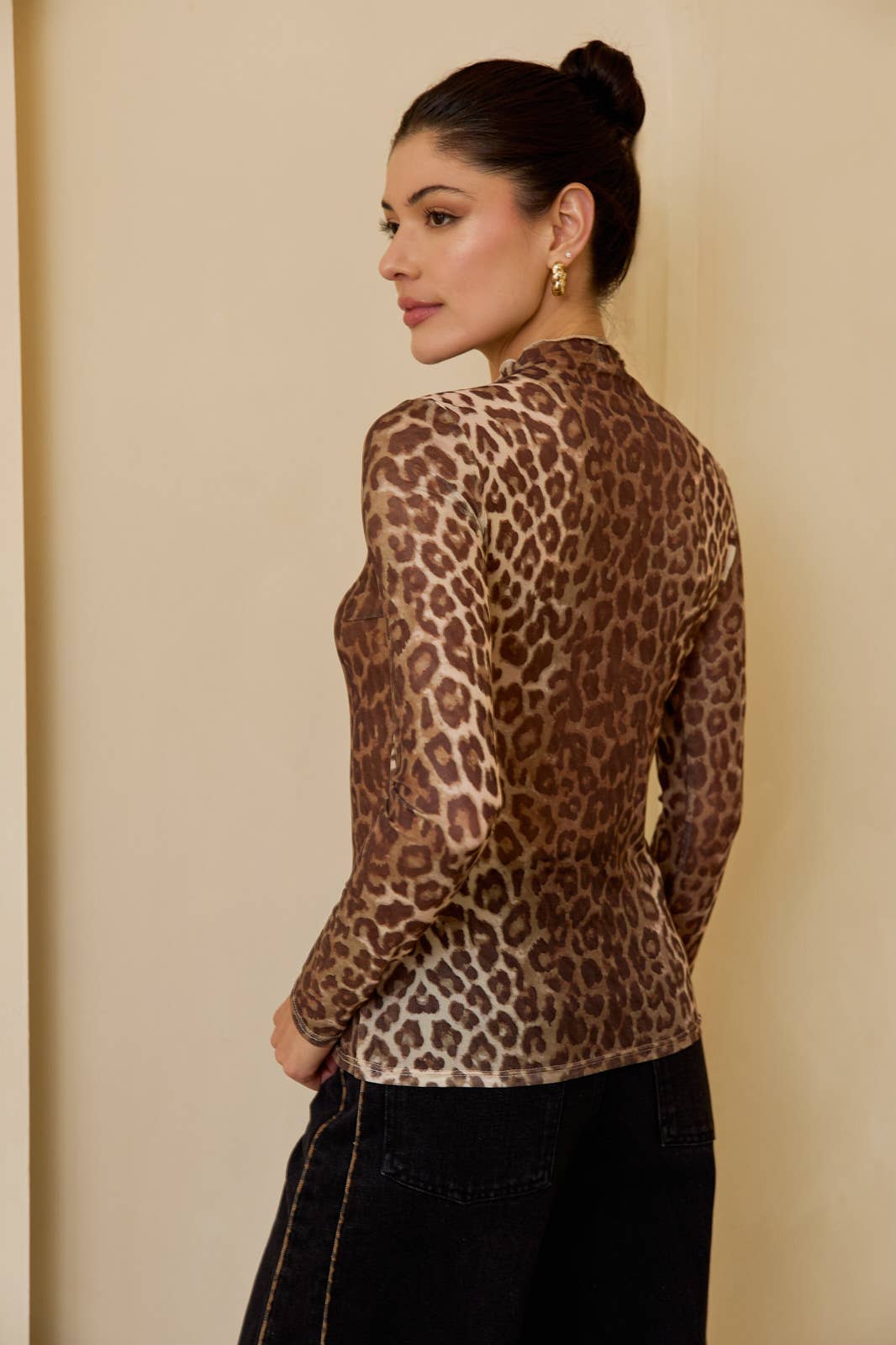 Leopard Mesh Top