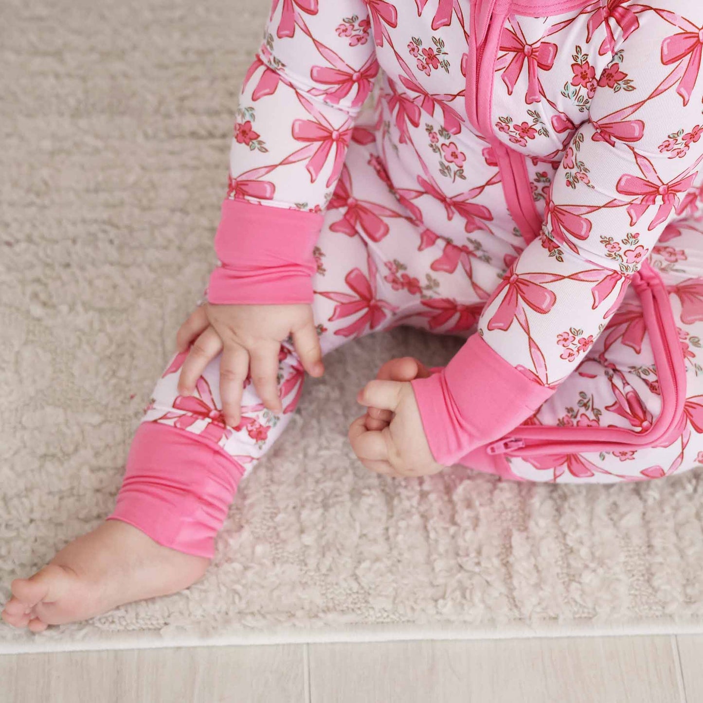 Bow Besties Bamboo Zip Romper