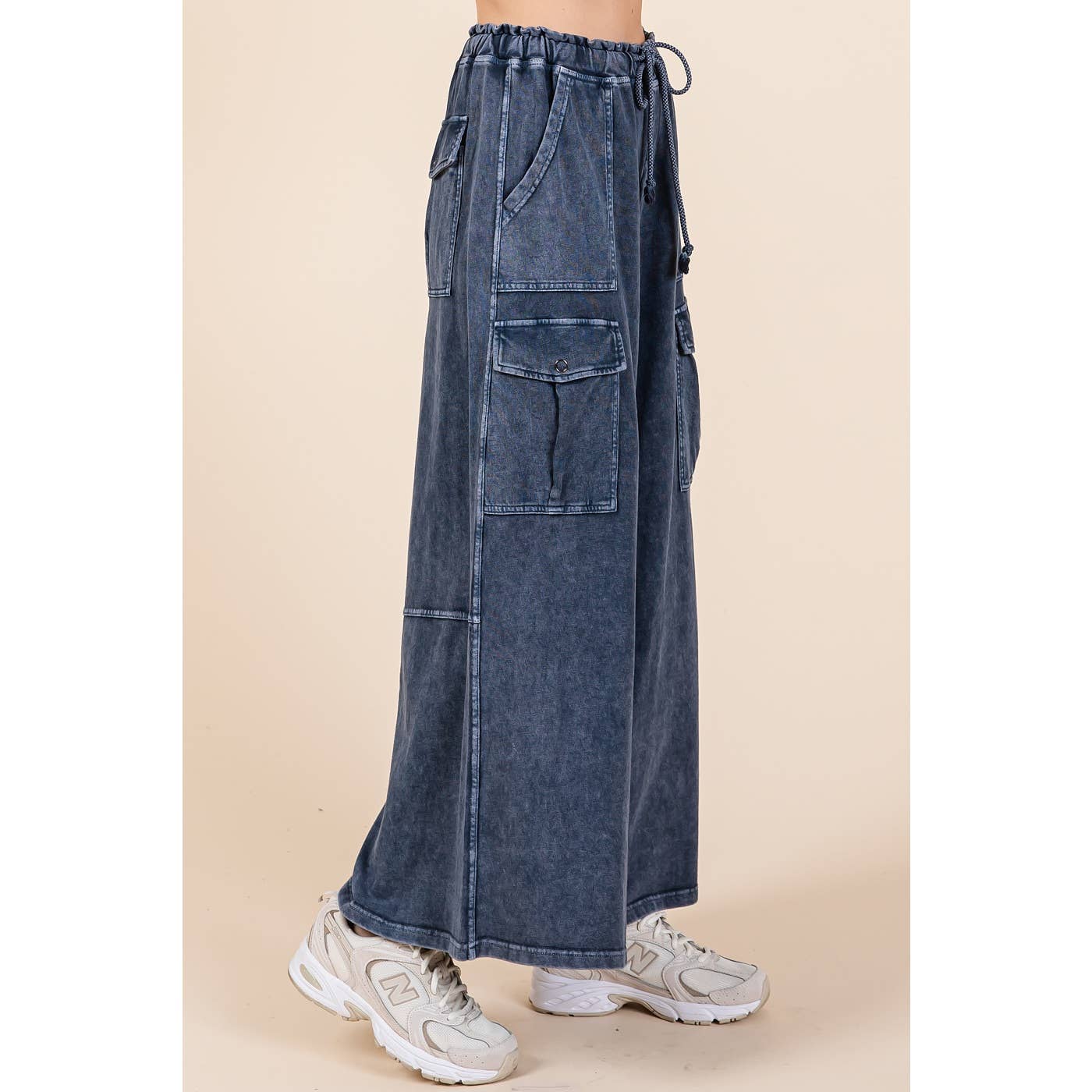 French Terry Knit Cargo Pants
