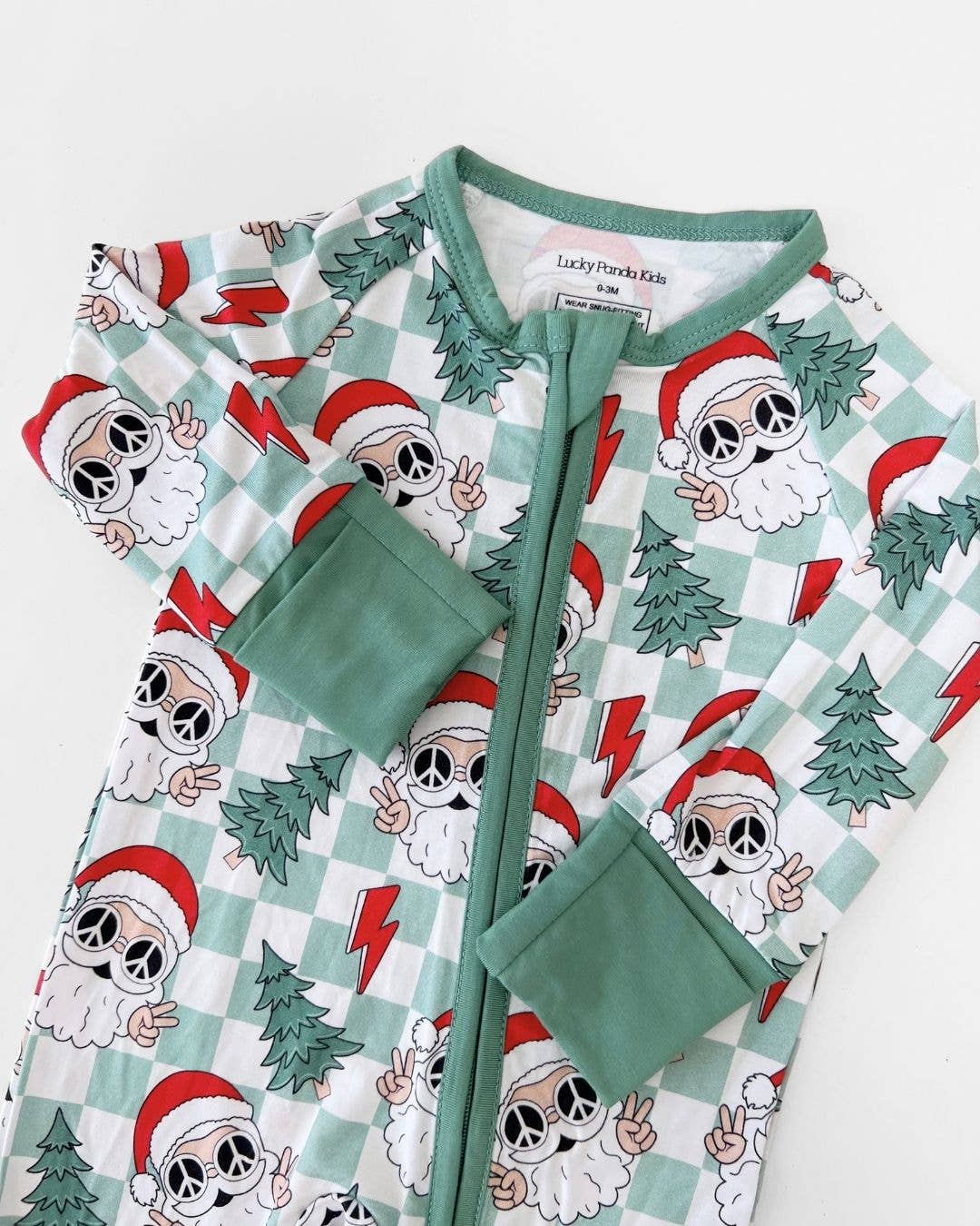 Checkered Peace Santa Bamboo Jammies