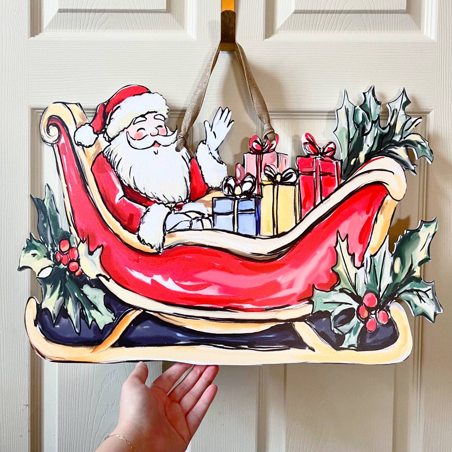 Santa Sleigh Door Hanger