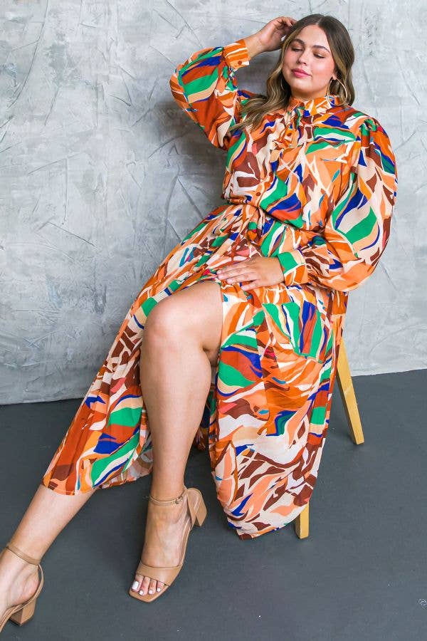 Plus | Woven Midi Dress