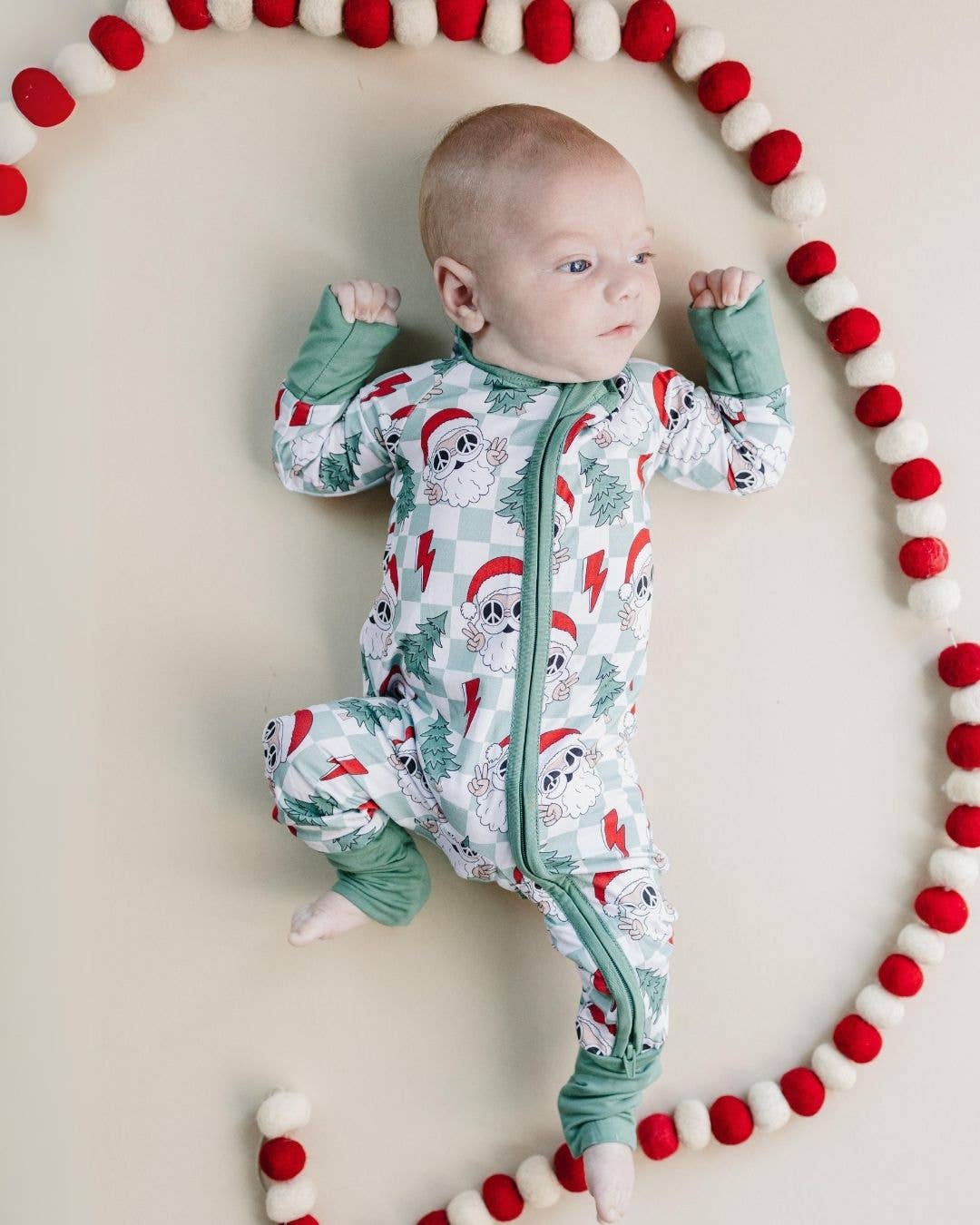 Checkered Peace Santa Bamboo Jammies