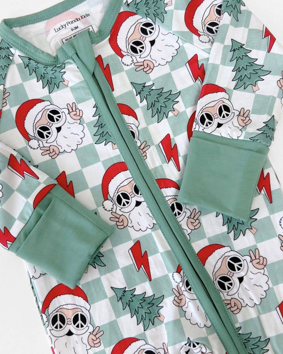 Checkered Peace Santa Bamboo Jammies
