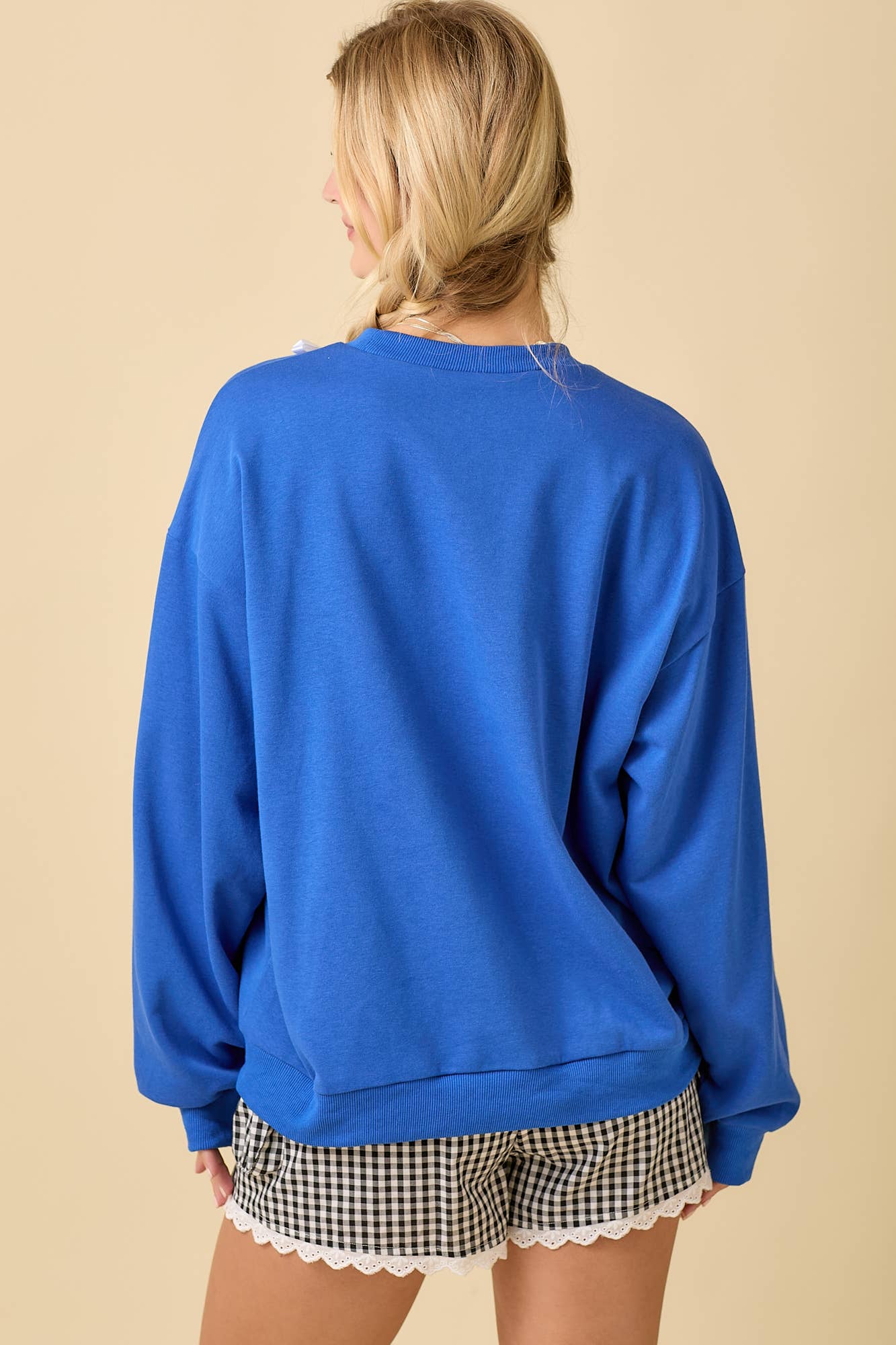 Game Day Patchwork Long Sleeve Crewneck Top