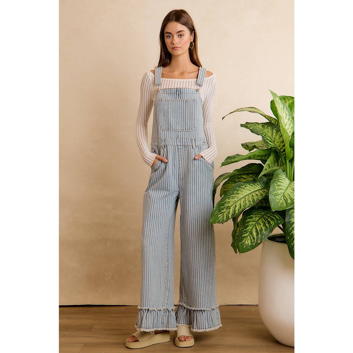 Make A Statement Ruffle Hem Overall