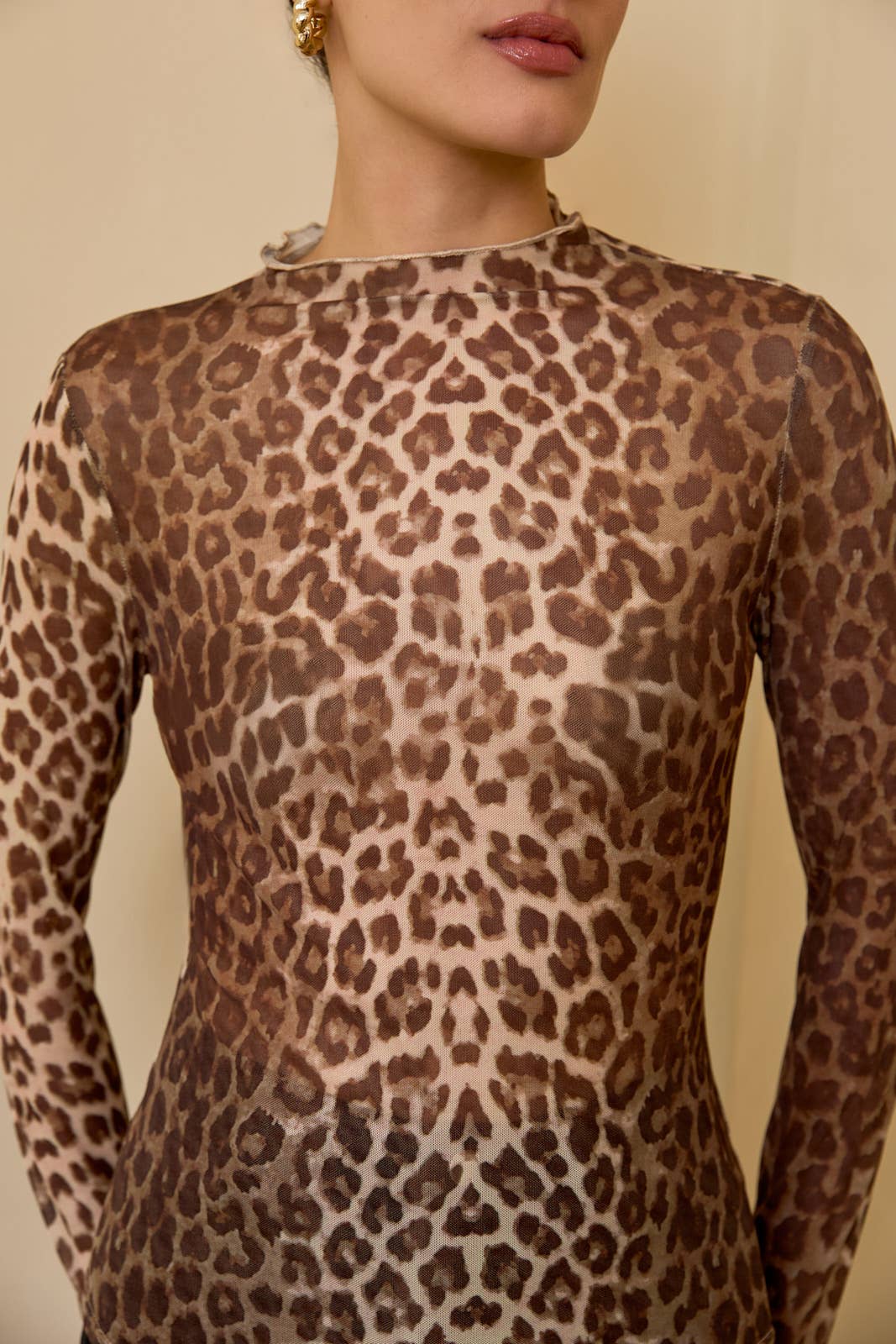 Leopard Mesh Top