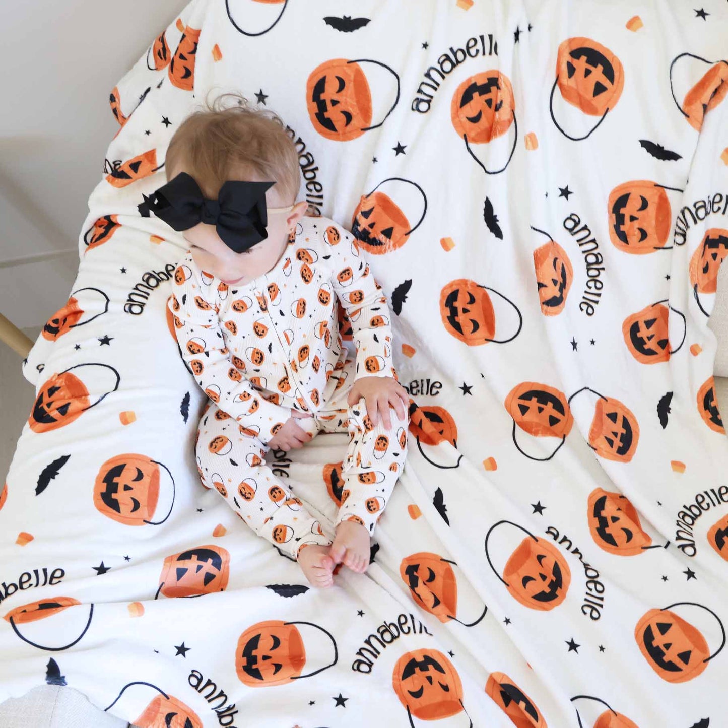 Trick or Treat Bamboo Waffle Zip Romper