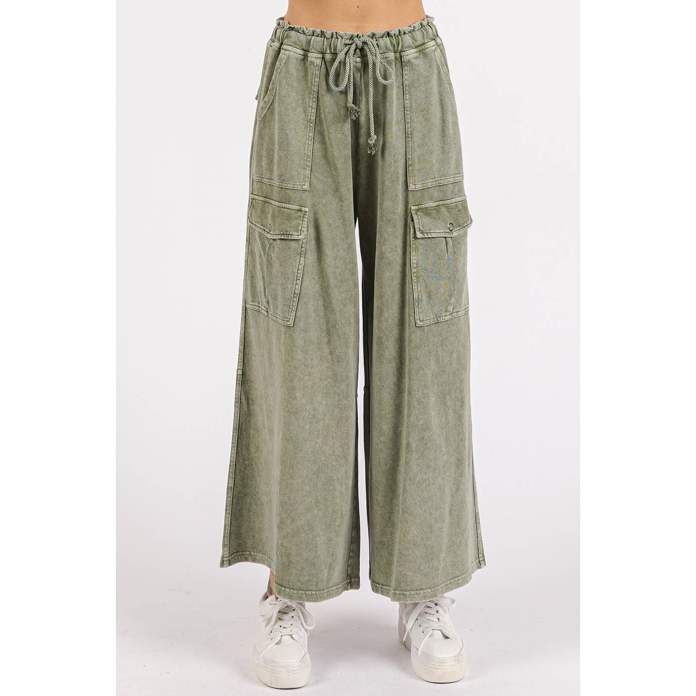 French Terry Knit Cargo Pants