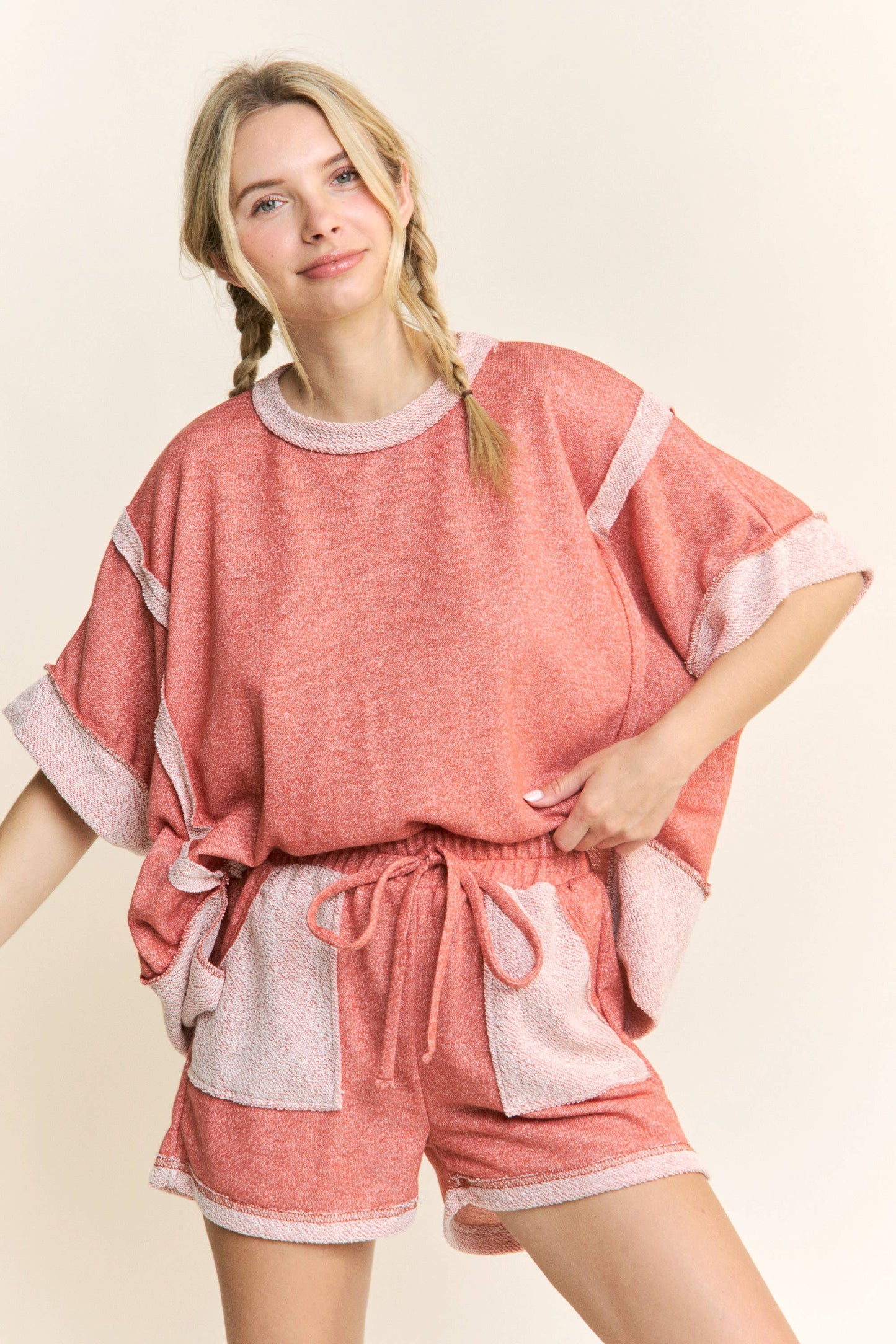 Terry Oversized Contrast Top
