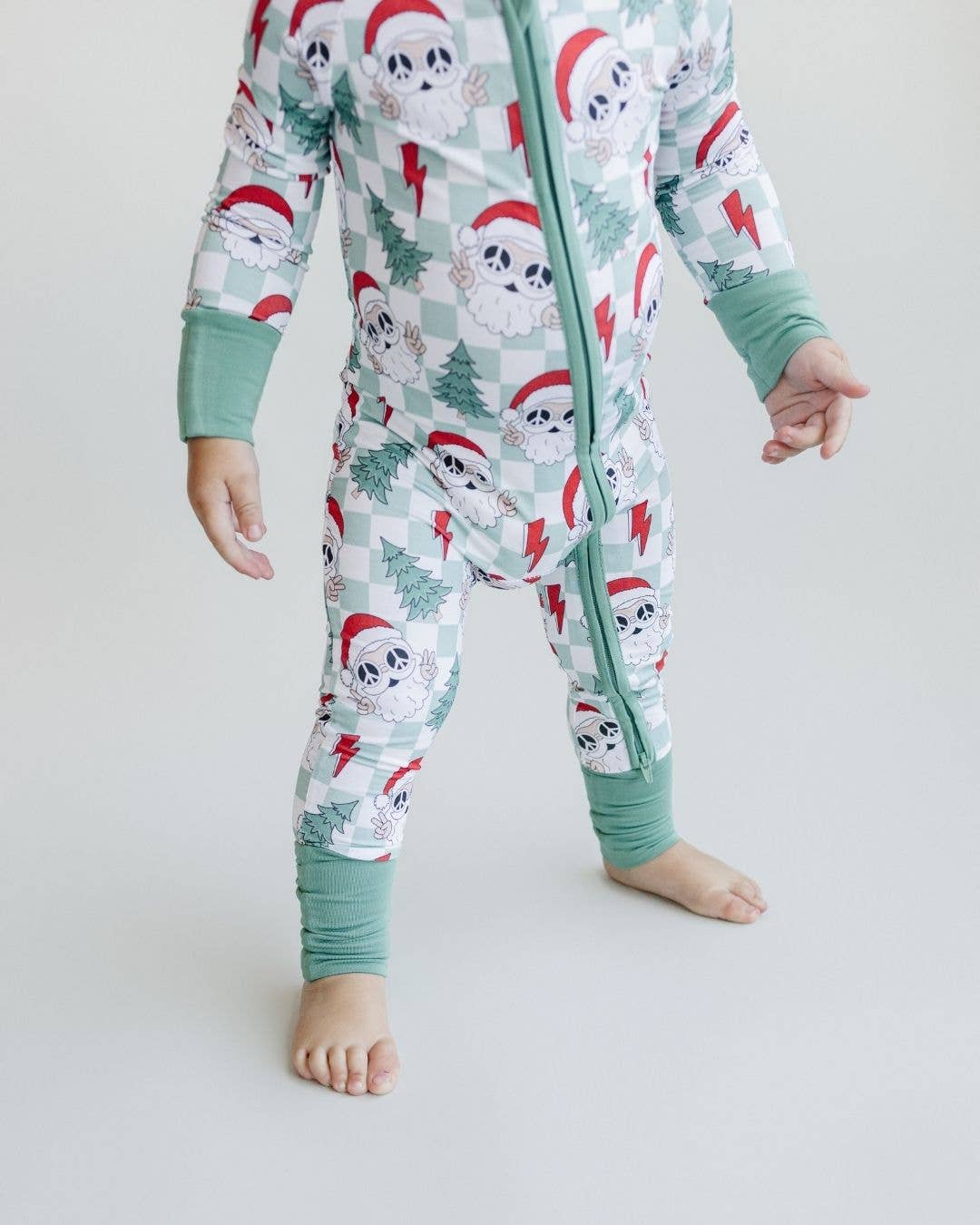 Checkered Peace Santa Bamboo Jammies