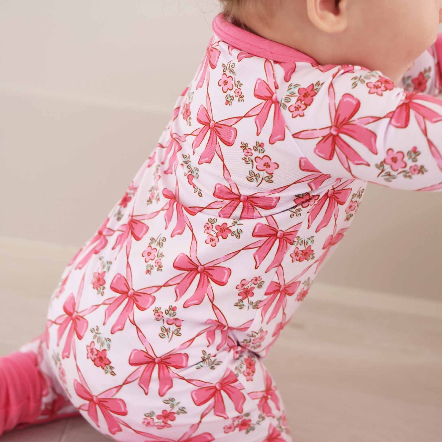Bow Besties Bamboo Zip Romper
