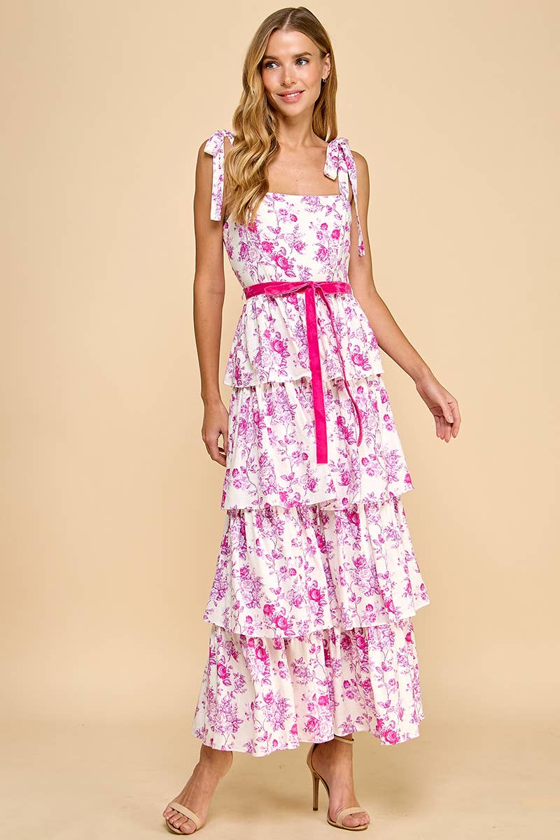 Pretty in Pink Floral Midi Dress