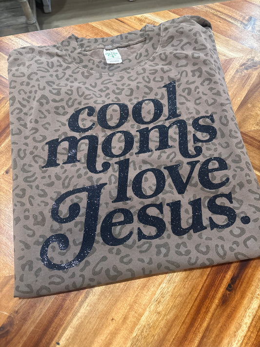 Cool Moms Love Jesus Leopard Shirt