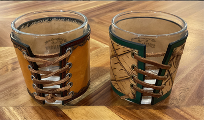 Leather Wrapped Bourbon Glasses