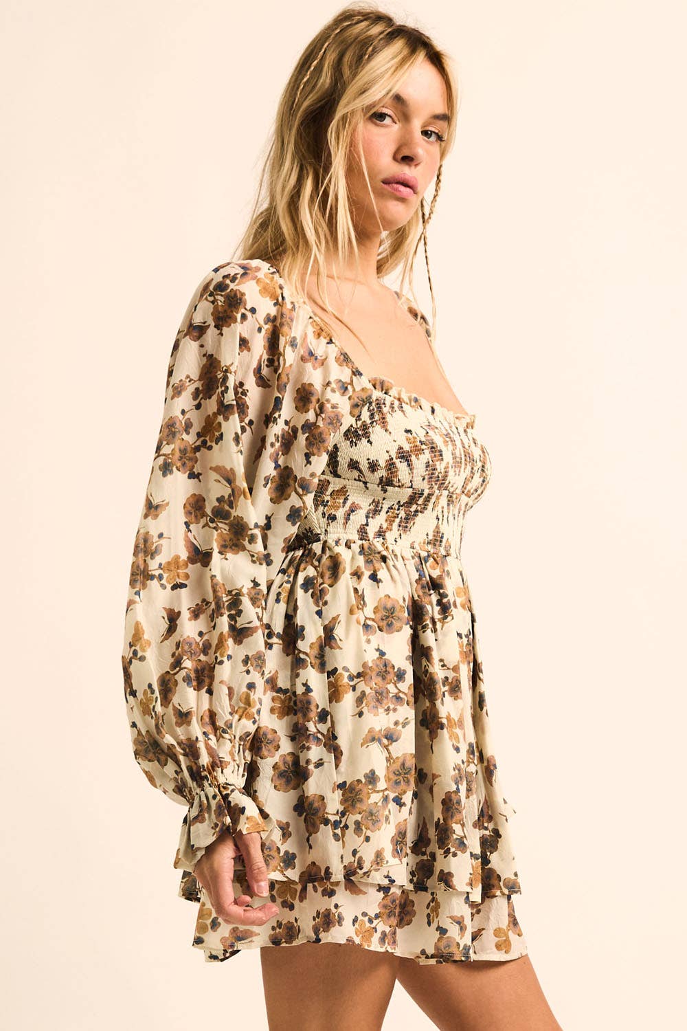Floral Smocked Tiered Romper