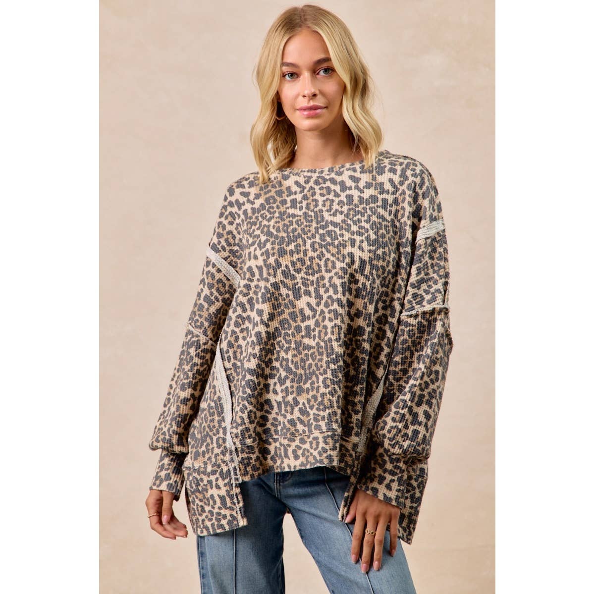 Leopard Thermal Oversized Top